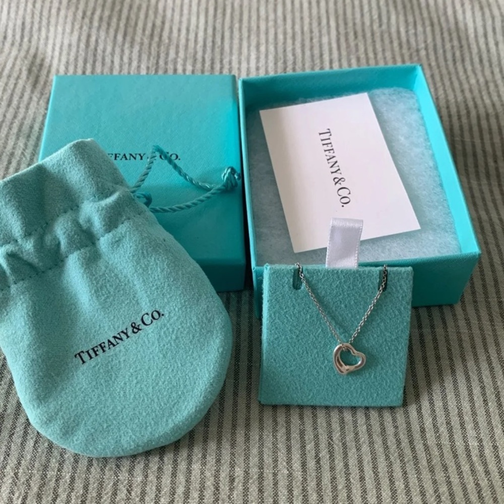 Tiffany & co open heart necklace